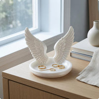 Angel Feather Jewelry Tray Glossy Winged Band Holder Solid Look