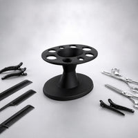 Salon Hair Tool Rack Stable Support Round Tray Tool Holder Space-Saving