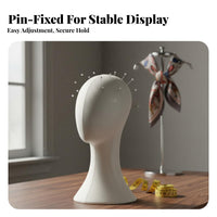 Shoulder Design Pinnable Mannequin Head Stable Base Hat Display Stand Long-Lasting for Cosplayers, Retailers, Retail Shop, Boutique