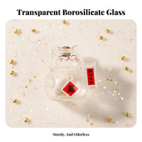 Mini Fortune Cat Jar Transparent Design Fortune Cat Piggy Bank Clear Beckoning Cat Bank Decorative Detail House Decoration