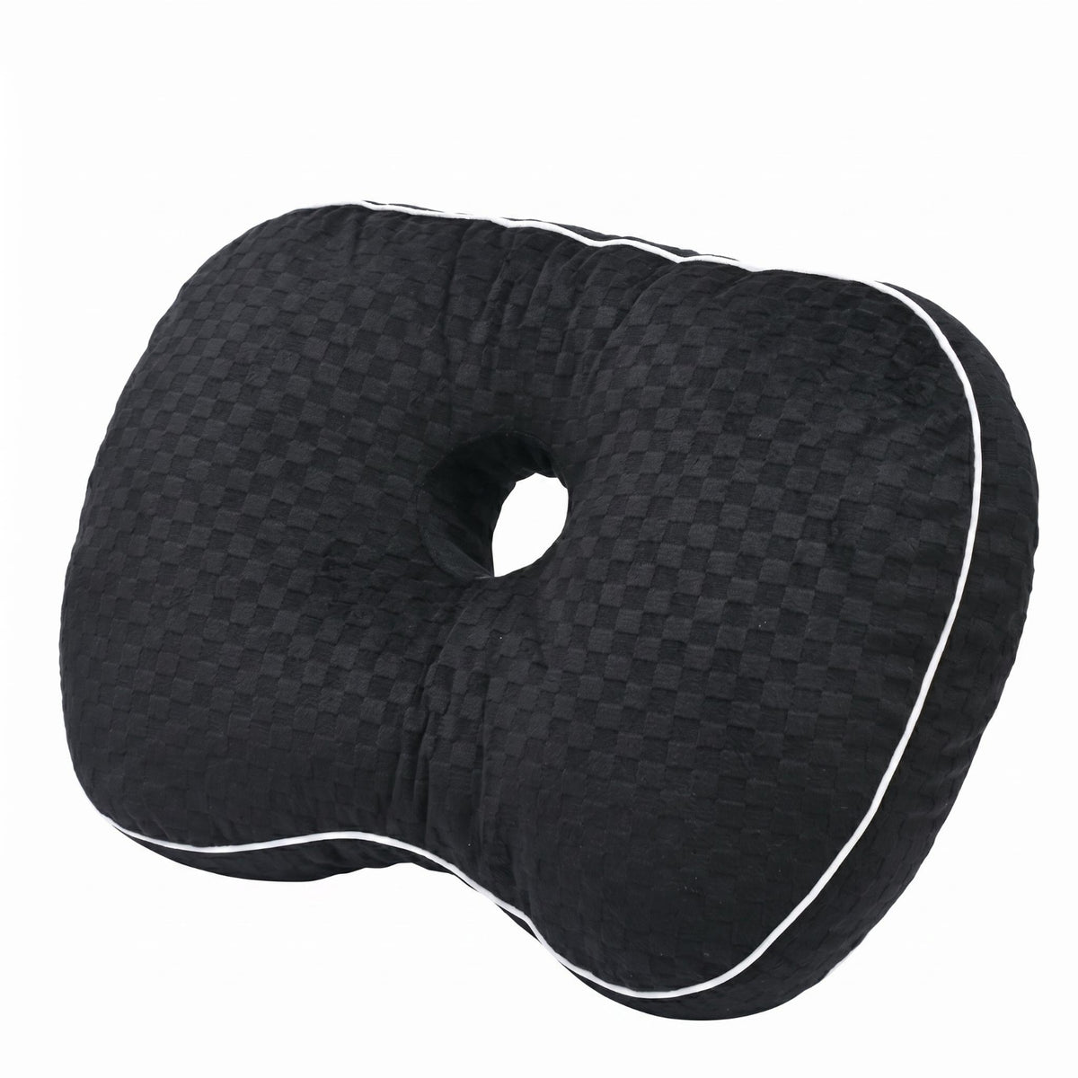 Side Sleeper Ear Pillow Checkered Ear Pillow White Piping