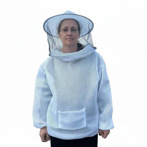 Half Torso Bee Suit Breathable Puncture-Resistant Resistant Bee Jacket Beekeeping Jacket Elastic Wristbands and Waist Ventilated