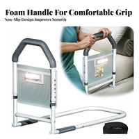 Under-Mattress Mobility Aid Adjustable Bed Assist Rail Wide Base for Bedside