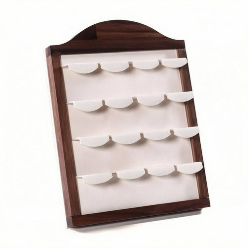 Arched Jewelry Frame Multiple Rows Wood Earring Rack Quick Access
