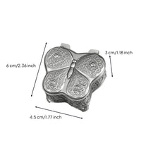 Butterfly Jewelry Box Lined Jewelry Box with Hinged Lid Compact for Desk, Girls