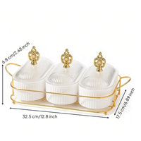 Light Luxury Design Multi-Compartment Nut Serving Platter Dust and Divided Serving Tray with Lid Removable Compartments