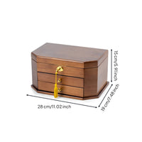 Lockable Jewelry Box Solid Wood Wooden Jewelry Box Lock and Key for Vanity Table