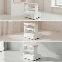 Footrest Stool with Drawer Padded Manicure Foot Rest Easy-Wipe for Home Salons