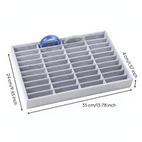 Velvet Lined Wooden Bracelet Display Tray Long-Lasting Multi-Compartment Jewelry Holder Tangle-Tangle-Resistant Organization for Craft Fair