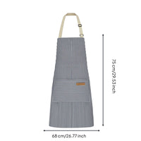 Striped Bib Apron Breathable Adjustable Cooking Apron for Restaurant, Grilling