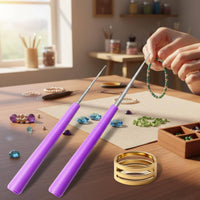2 Pieces Bead Reamer Set Violet Handle Bead Reamer Tool Polished Finish