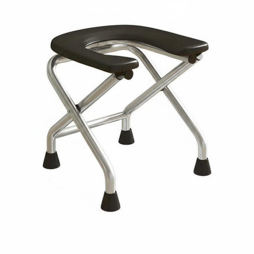 Foldable Bedside Commode Sturdy Frame Portable Toilet Removable Pail for Seniors