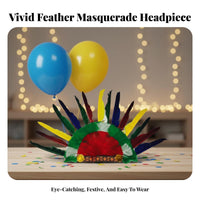 Feather Headdress Cosplay Accessory Colorful Feather Headdress Vibrant Colors