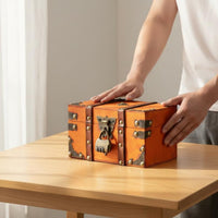 Chinese Retro Keepsake Box Multipurpose Wooden Jewelry Box with Lock Locking Wooden Treasure Chest Sturdy Wood Construction