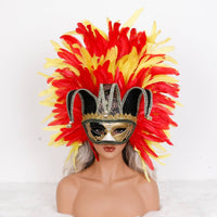 Feather Masquerade Mask Feathered Masquerade Headpiece Retro Design