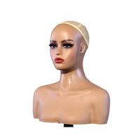 Mannequin Bust with Shoulders Smooth Hairpiece Display Head Realistic