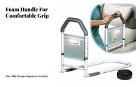 Under-Mattress Mobility Aid Adjustable Bed Assist Rail Wide Base for Bedside