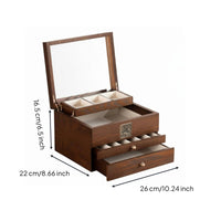 Multi-Layer Jewelry Case Large Capacity Band and Earring Box Mirror Lid