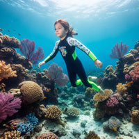 1.5mm Thermal Wetsuit Cold Protection Kids' Full-Piece Wetsuit Single Piece Neoprene Suit 4-Way Stretch for Surfing, Snorkeling