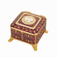 Decorative Jewelry Box Faceted Ornament Decor Item Fitted Lid
