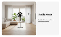 Energy Efficient Standing Floor Fan Wide Oscillation Distant Control Stand Fan Quiet Operation Home Appliance Auto-Deactivate Timer for Students, Dorm Room, Office, Bedroom