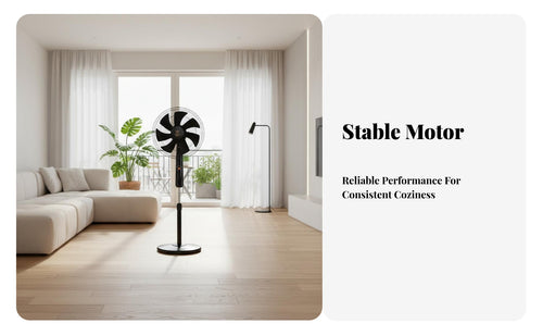 Energy Efficient Standing Floor Fan Wide Oscillation Distant Control Stand Fan Quiet Operation Home Appliance Auto-Deactivate Timer for Students, Dorm Room, Office, Bedroom