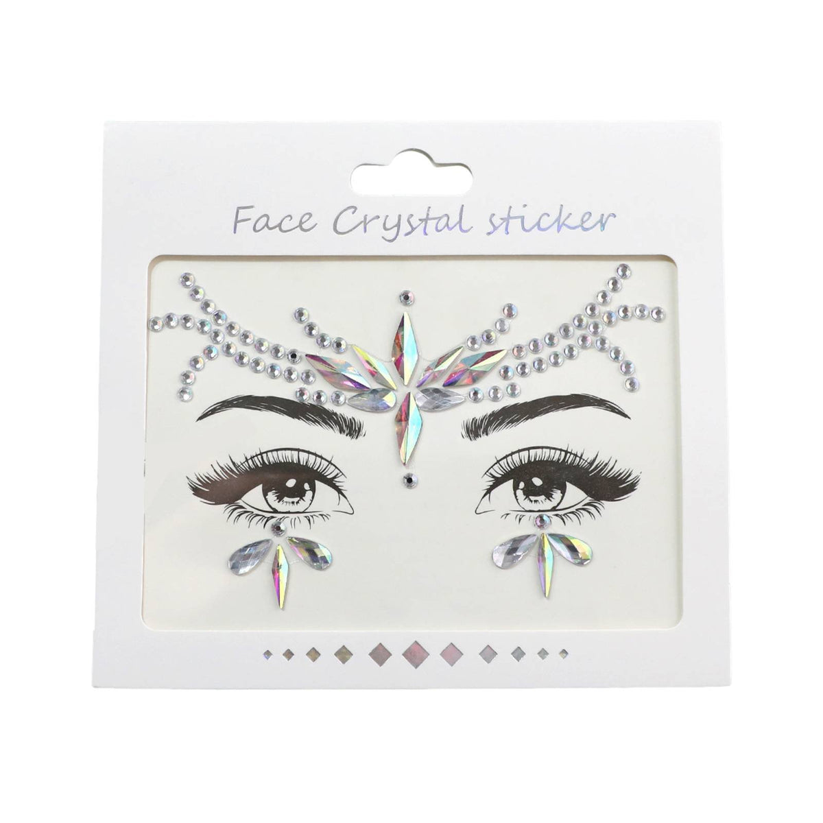 AB Color Luminous Face Stickers, Resin Forehead Crystals, DIY Eye Decals