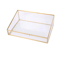 Jewelry Box with Glass Panels Gold-Tone Jewelry Display Case Elegant for Dresser