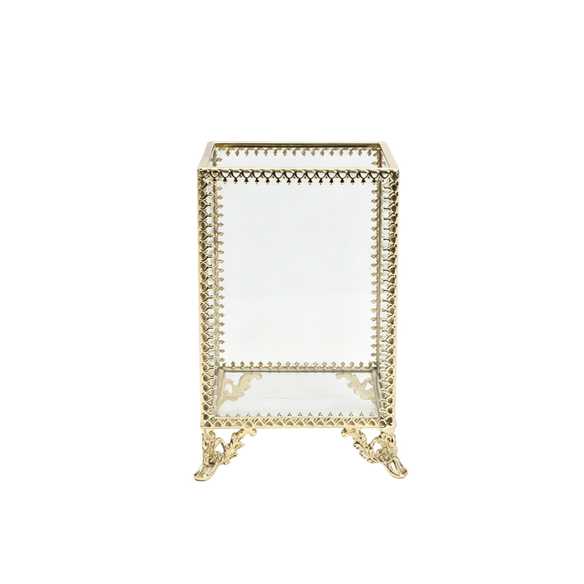 Makeup Brush Holder Transparent Cosmetic Organizer Rectangular for Vanity