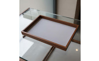 Velvet Jewelry Display Tray Peach Wood Finish for Dresser Top
