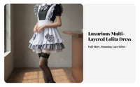 Japanese Maid Dress Adorable Romantic Vintage Maid Uniform Anime Cosplay Costume Cute Design Anime Server Costume Puff Sleeves
