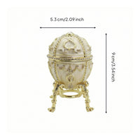 Egg Trinket Box Ornate Egg-Shaped Trinket Box Rhinestone for Collectors