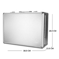 Rolling Beauty Suitcase Double-Opening Aluminum Makeup Case Hard Shell