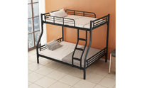 Space-Saving Metal Bunk Bed Sturdy Bunk Bed Frame Stable Furniture Compact for Teens, Kids, Bedroom