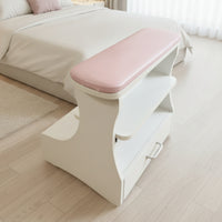 Footrest Stool with Drawer Padded Manicure Foot Rest Easy-Wipe for Home Salons