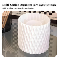 Lidded Rotating Brush Cylinder 360-Degree Rotation for Vanity, Dressing Table