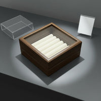 Glass Lid Jewelry Box Padded Insert Rings earring display box Dustproof Home Storage
