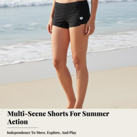 Athletic Shorts, Mid Rise, Comfy Movement, Black, Women
