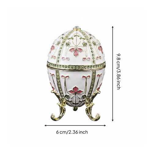 Hinged Egg Jewelry Box Vintage Style Ornate Jeweled Egg Box Closure Home Decor for Display Shelf