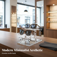 Sunglass Holder Stand, 4-Tier Clear Transparent Acrylic Eyeglasses Display, Retail for Shop Counter, Multi Sunglasses Rack