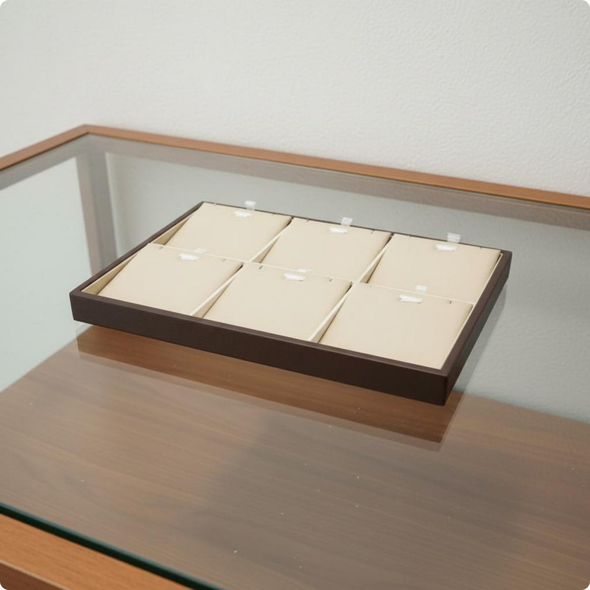 Jewelry Display Set Professional Presentation Earring Stand Clean Beige Design