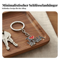 I Love Mom Dad Keychain Mother's Day Gift Parent Appreciation Key Fob Zinc Alloy