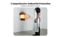 Anti-Splash Aluminum Foil Apron Long-Lasting Heat Resistant Apron Lace-up Design for Foundry Workers, Welders, Smelting, Metal Joining