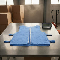 Blue Tie-Front Cooling Vest Rounded Neckline Apparel