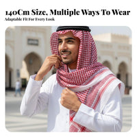 Polyester Jacquard Arab Headscarf, Traditional Middle Eastern Keffiyeh, Dubai Saudi Ethnic Scarf, Unisex, Event Accessory