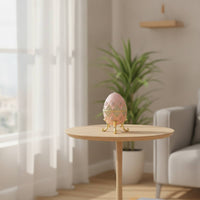 Egg Jewelry Box Hinged Egg Trinket Box Enameled for Vanity
