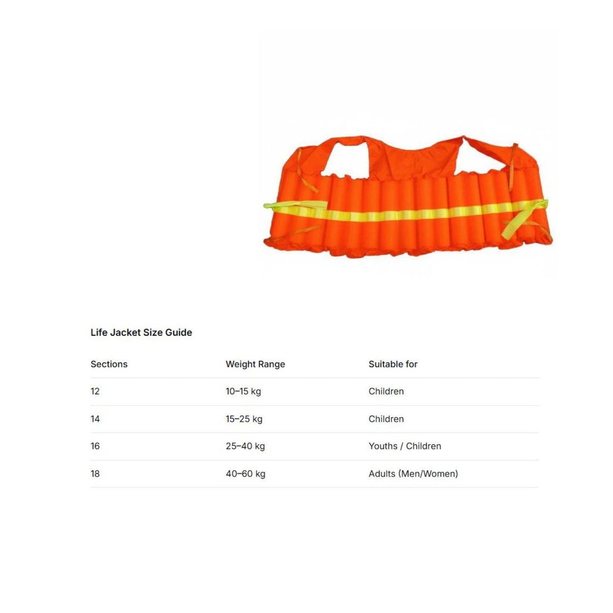 Foam Life Vest Inflation-without Portable Flotation Vest High Visibility