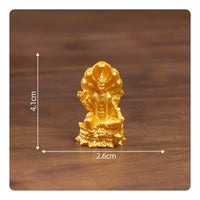 Miniature Buddha Statue Gold Finish Golden Deity Figurine Detailed Craftsmanship