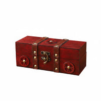 Vintage Wooden Storage Box Photography Prop Retro Trinket Box Multipurpose Decorative Storage Chest for Photographers, Dresser Top, Window Display