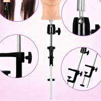 Training Head Stand Metal Hair Mannequin Holder Stable Base for Salon, Stylists